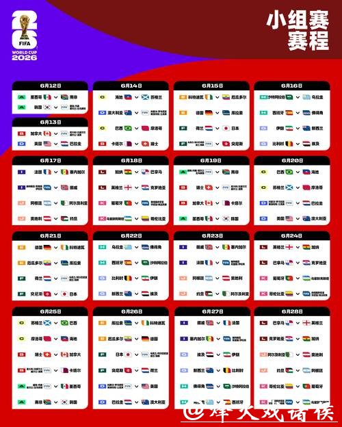 2026世界杯滚球：最新赛程安排抢先看